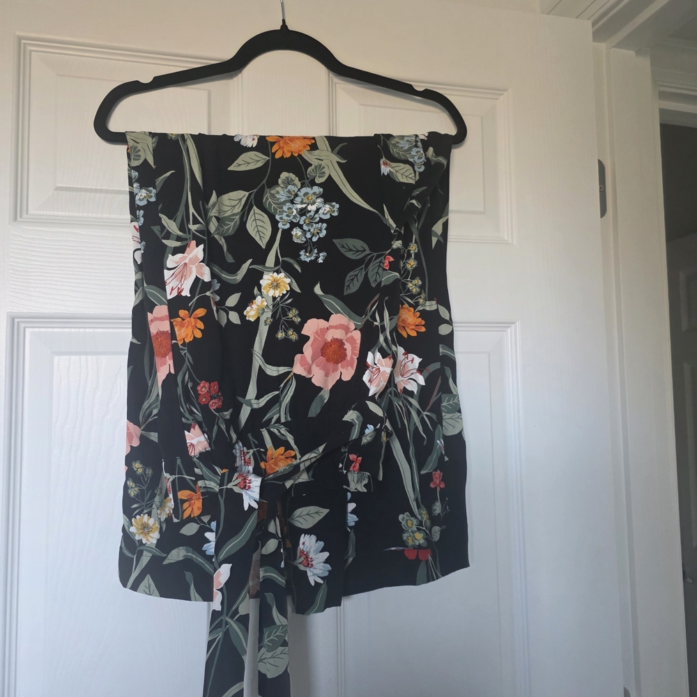 LOFT Black Floral Pants